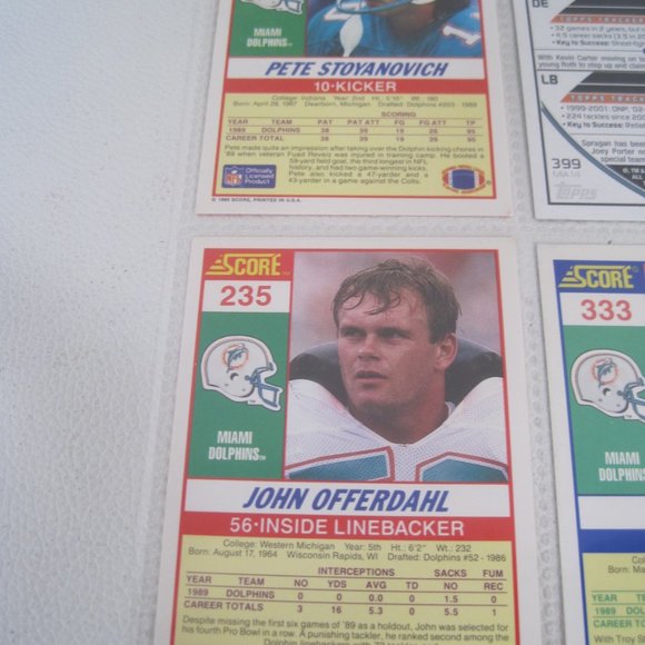 Lot Of 9 NFL Miami Dolphins Player Cards - Picture 6 of 12